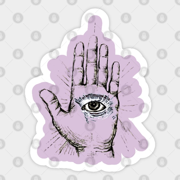 Hand with an Eye - 1 Sticker by FanitsaArt